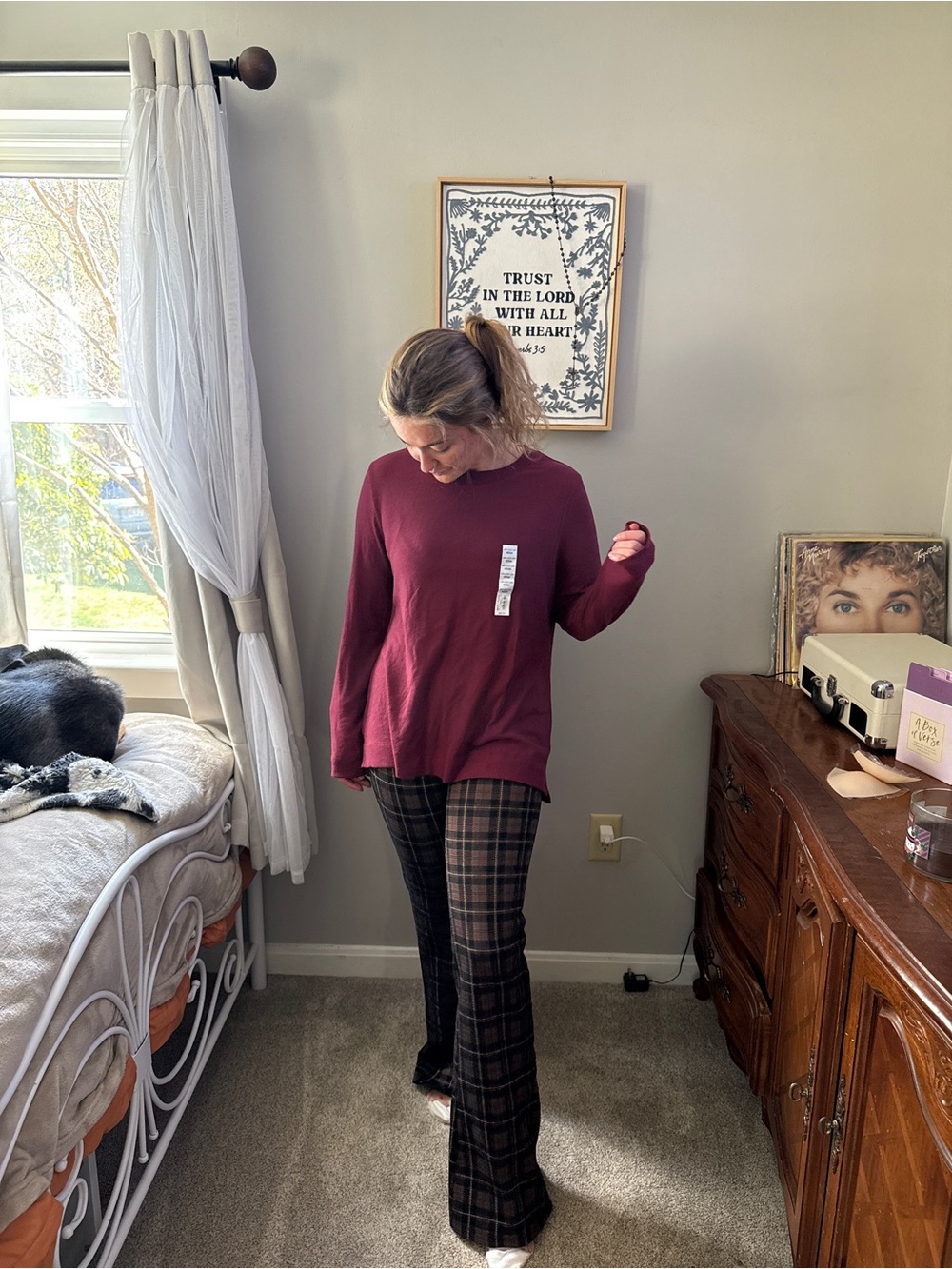 croft & barrow Burgundy Extra Cozy Long Sleeve Top